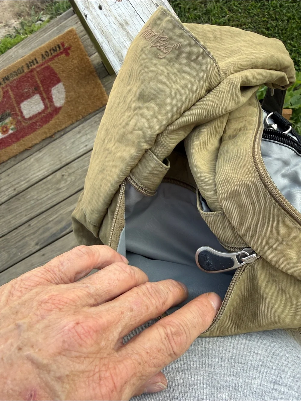 Ameribag Olive Green Canvas Crossbody Bag